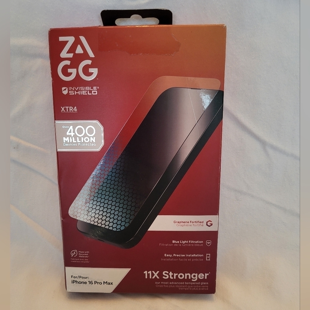 InvisibleShield XTR4 Screen Protector for iPhone 16 Pro Max - Black, NIB